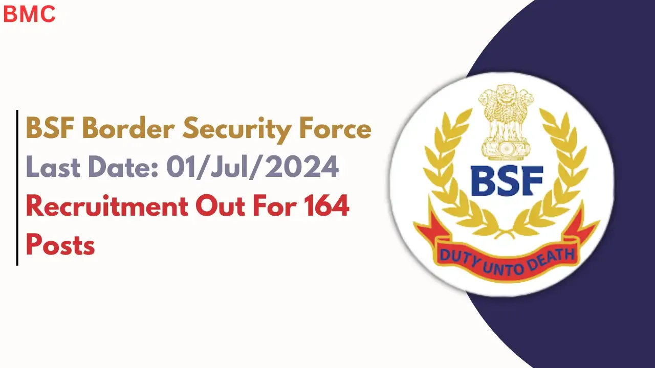 BSF Recruitment 2024 – 164 Posts