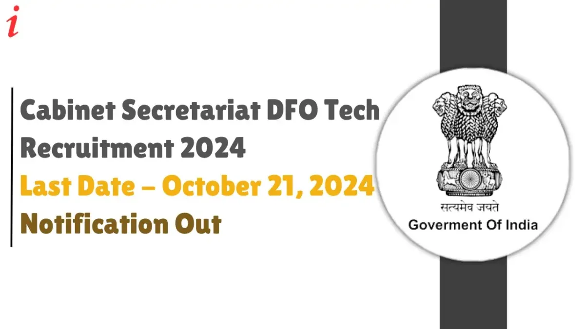 Cabinet Secretariat DFO Tech Recruitment 2024