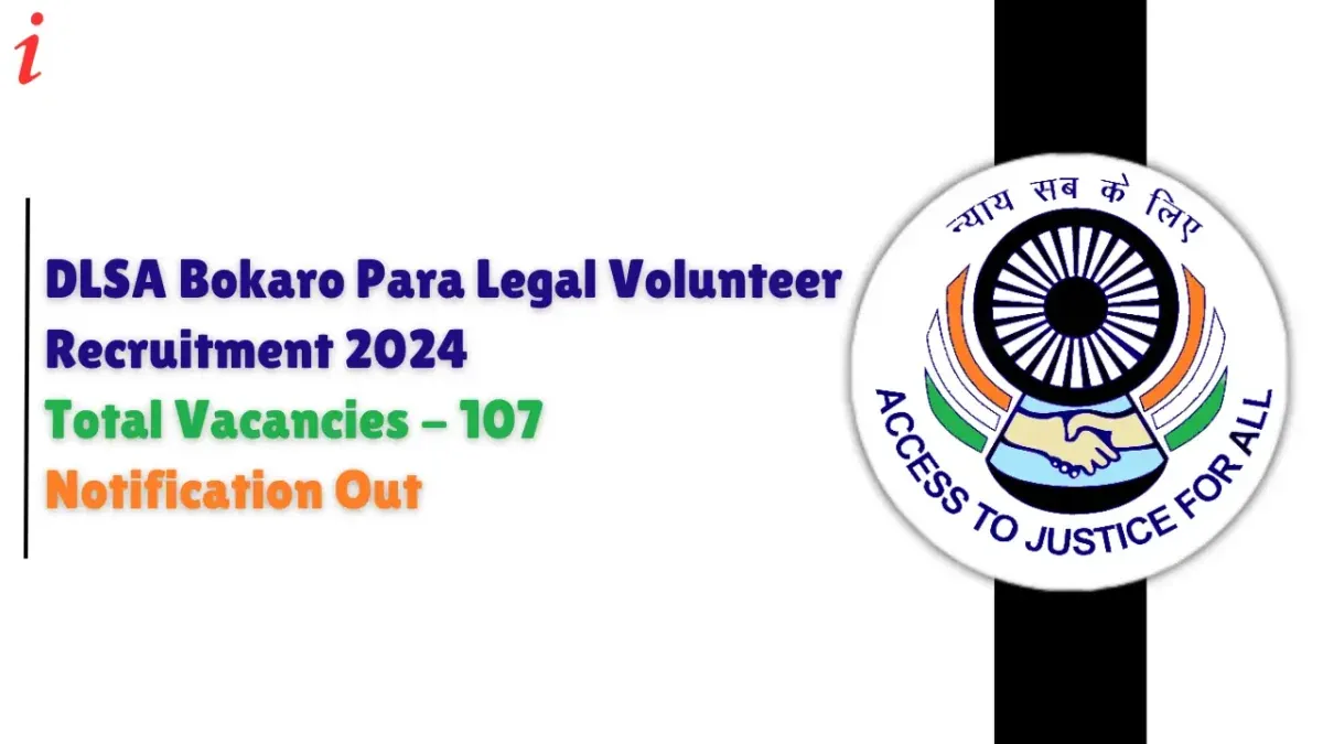 DLSA Bokaro Para Legal Volunteer Recruitment 2024