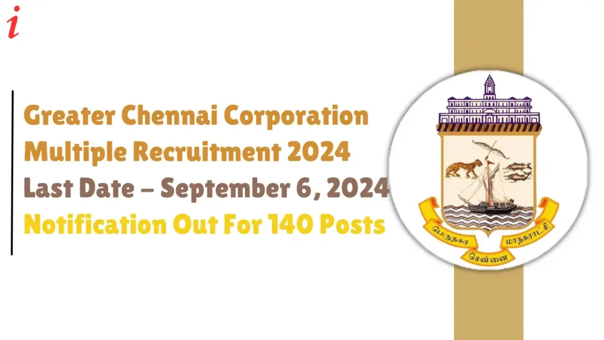 Greater Chennai Corporation Multiple Vacancy